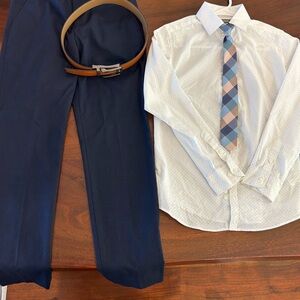 Boys 10/12 Dress Shirt, Pants, Tie, and Belt Set